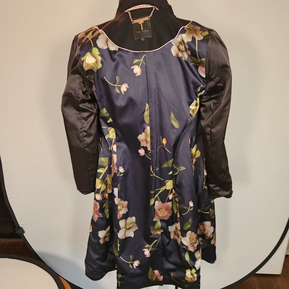 Ted Baker Black Celebrating 50 Years Belted Wool Trench Coat Size 1 XS - Picture 10 of 14